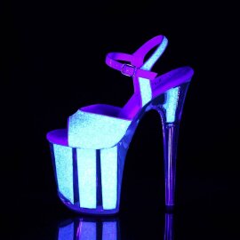 Pleaser FLAMINGO-810UVG Sandalia de Tacón Plataforma Purpurina Neón Rosa Claro EU-36 / US-6