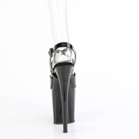 Pleaser FLAMINGO-824 Sandalia de Tacón Plataforma Charol Negro EU-35 / US-5