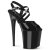 Pleaser FLAMINGO-824 Sandalia de Tacón Plataforma Charol Negro EU-37 / US-7