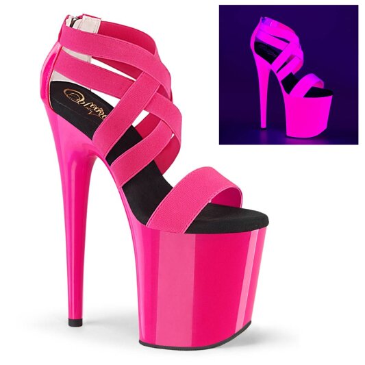 Pleaser FLAMINGO-869UV Sandalia de Tacón Plataforma Rosa Claro Neón EU-39 / US-9
