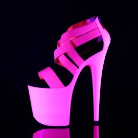 Pleaser FLAMINGO-869UV Sandalia de Tacón Plataforma Rosa Claro Neón EU-39 / US-9
