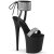 Pleaser FLAMINGO-870 Sandalia de Tacón Plataforma Cuero Sintético Metalizado Negro Plata EU-35 / US-5