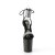 Pleaser FLAMINGO-870 Sandalia de Tacón Plataforma Cuero Sintético Metalizado Negro Plata EU-35 / US-5