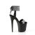Pleaser FLAMINGO-870 Sandalia de Tacón Plataforma Cuero Sintético Metalizado Negro Plata EU-35 / US-5