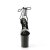 Pleaser FLAMINGO-870 Sandalia de Tacón Plataforma Charol Metalizado Negro Plata EU-38 / US-8
