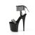 Pleaser FLAMINGO-870 Sandalia de Tacón Plataforma Charol Metalizado Negro Plata EU-38 / US-8