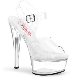 Pleaser GLEAM-608 Sandalia de Tacón Plataforma Transparente EU-35 / US-5