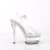 Pleaser GLEAM-608 Sandalia de Tacón Plataforma Transparente EU-38 / US-8