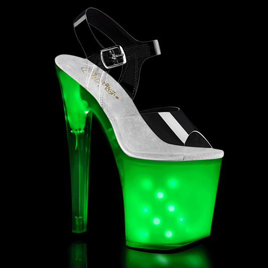 Pleaser ILLUMINATOR-808  Botín Plataforma Transparente Multicolor EU-35 / US-5