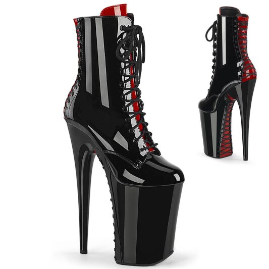Pleaser INFINITY-1020FH Botín Plataforma Charol Negro EU-39 / US-9