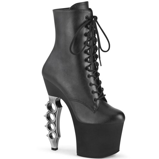 Pleaser IRONAgarre-1020 Botín Plataforma Cuero Sintético Negro EU-35 / US-5