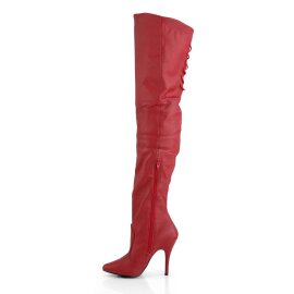 Pleaser LEGEND-8899 Bota Alta Cuero Rojo EU-37 / US-7