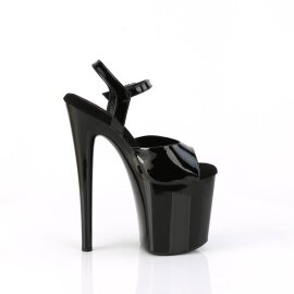 Pleaser NAUGHTY-809 Sandalia de Tacón Plataforma Charol Negro EU-37 / US-7