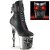 Pleaser RAPTURE-1020STR-LT Botín Plataforma Cuero Sintético Negro EU-38 / US-8