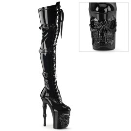 Pleaser RAPTURE-3028 Bota Alta Plataforma Charol Negro...