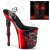 Pleaser RAPTURE-808-LT Sandalia de Tacón Plataforma Rojo Transparente EU-35 / US-5