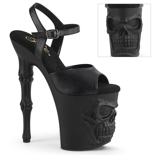 Pleaser RAPTURE-809 Sandalia de Tacón Plataforma Cuero Sintético Negro EU-37 / US-7