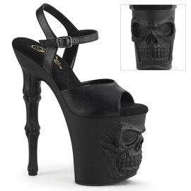 Pleaser RAPTURE-809 Sandalia de Tacón Plataforma Cuero Sintético Negro EU-37 / US-7