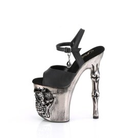 Pleaser RAPTURE-809-LT Sandalia de Tacón Plataforma Cuero Sintético Negro Plata EU-35 / US-5