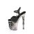 Pleaser RAPTURE-809-LT Sandalia de Tacón Plataforma Cuero Sintético Negro Plata EU-35 / US-5