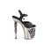 Pleaser RAPTURE-809-LT Sandalia de Tacón Plataforma Cuero Sintético Negro Plata EU-35 / US-5