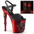 Pleaser RAPTURE-809-LT Sandalia de Tacón Plataforma Cuero Sintético Negro Rojo EU-35 / US-5