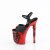 Pleaser RAPTURE-809-LT Sandalia de Tacón Plataforma Cuero Sintético Negro Rojo EU-37 / US-7
