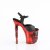 Pleaser RAPTURE-809-LT Sandalia de Tacón Plataforma Cuero Sintético Negro Rojo EU-37 / US-7