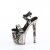 Pleaser RAPTURE-812-LT Sandalia de Tacón Plataforma Cuero Negro Plata EU-40 / US-10