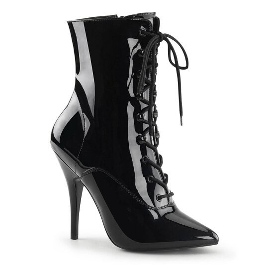 Pleaser SEDUCE-1020 Botín Charol Negro EU-37 / US-7