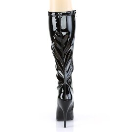 Pleaser SEDUCE-2000 Bota Charol Negro EU-38 / US-8