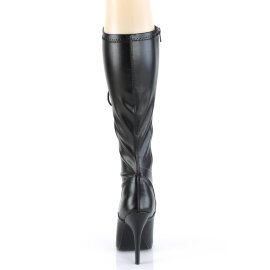 Pleaser SEDUCE-2024 Bota Cuero Sintético Negro EU-38 / US-8