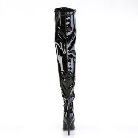Pleaser SEDUCE-3000 Bota Alta Charol Negro EU-38 / US-8
