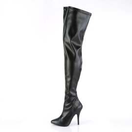 Pleaser SEDUCE-3000 Bota Alta Cuero Sintético Negro EU-37 / US-7