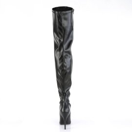 Pleaser SEDUCE-3000 Bota Alta Cuero Sintético Negro EU-37 / US-7