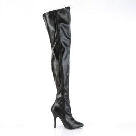 Pleaser SEDUCE-3000 Bota Alta Cuero Sintético Negro EU-37 / US-7