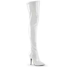 Pleaser SEDUCE-3000 Bota Alta Charol Blanco EU-37 / US-7