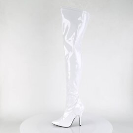 Pleaser SEDUCE-3000 Bota Alta Charol Blanco EU-37 / US-7