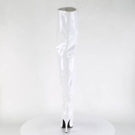 Pleaser SEDUCE-3000 Bota Alta Charol Blanco EU-37 / US-7