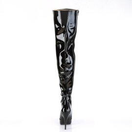 Pleaser SEDUCE-3010 Bota Alta Charol Negro EU-43 / US-13