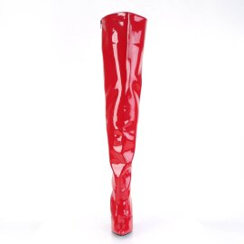 Pleaser SEDUCE-3010 Bota Alta Charol Rojo EU-38 / US-8