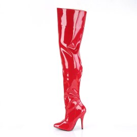 Pleaser SEDUCE-3010 Bota Alta Charol Rojo EU-38 / US-8
