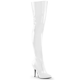 Pleaser SEDUCE-3010 Bota Alta Charol Blanco EU-38 / US-8