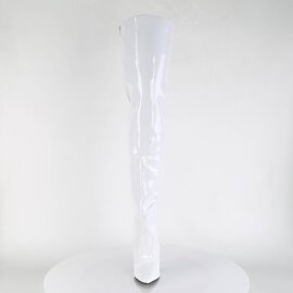 Pleaser SEDUCE-3010 Bota Alta Charol Blanco EU-38 / US-8