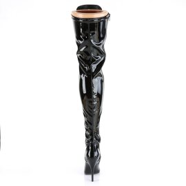 Pleaser SEDUCE-3024 Bota Alta Charol Negro EU-43 / US-13