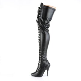 Pleaser SEDUCE-3024 Bota Alta Cuero Sintético Negro EU-37 / US-7