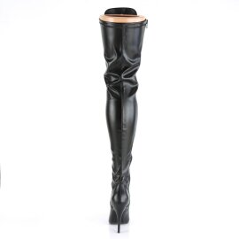 Pleaser SEDUCE-3024 Bota Alta Cuero Sintético Negro EU-38 / US-8