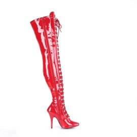 Pleaser SEDUCE-3024 Bota Alta Charol Rojo EU-42 / US-12