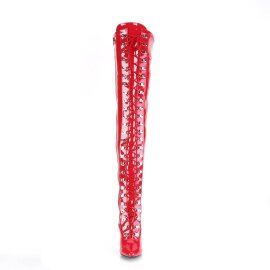 Pleaser SEDUCE-3024 Bota Alta Charol Rojo EU-39 / US-9