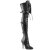 Pleaser SEDUCE-3028 Bota Alta Cuero Sintético Negro EU-41 / US-11